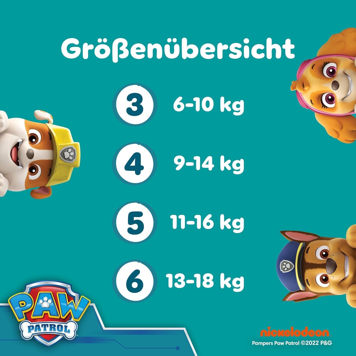 Pampers Baby-Dry Puppy Patrol Edition blöjor, storlek 6, 164 blöjor, 13 kg - 18 kg, upp till 100 % läckageskydd och komfort hela natten