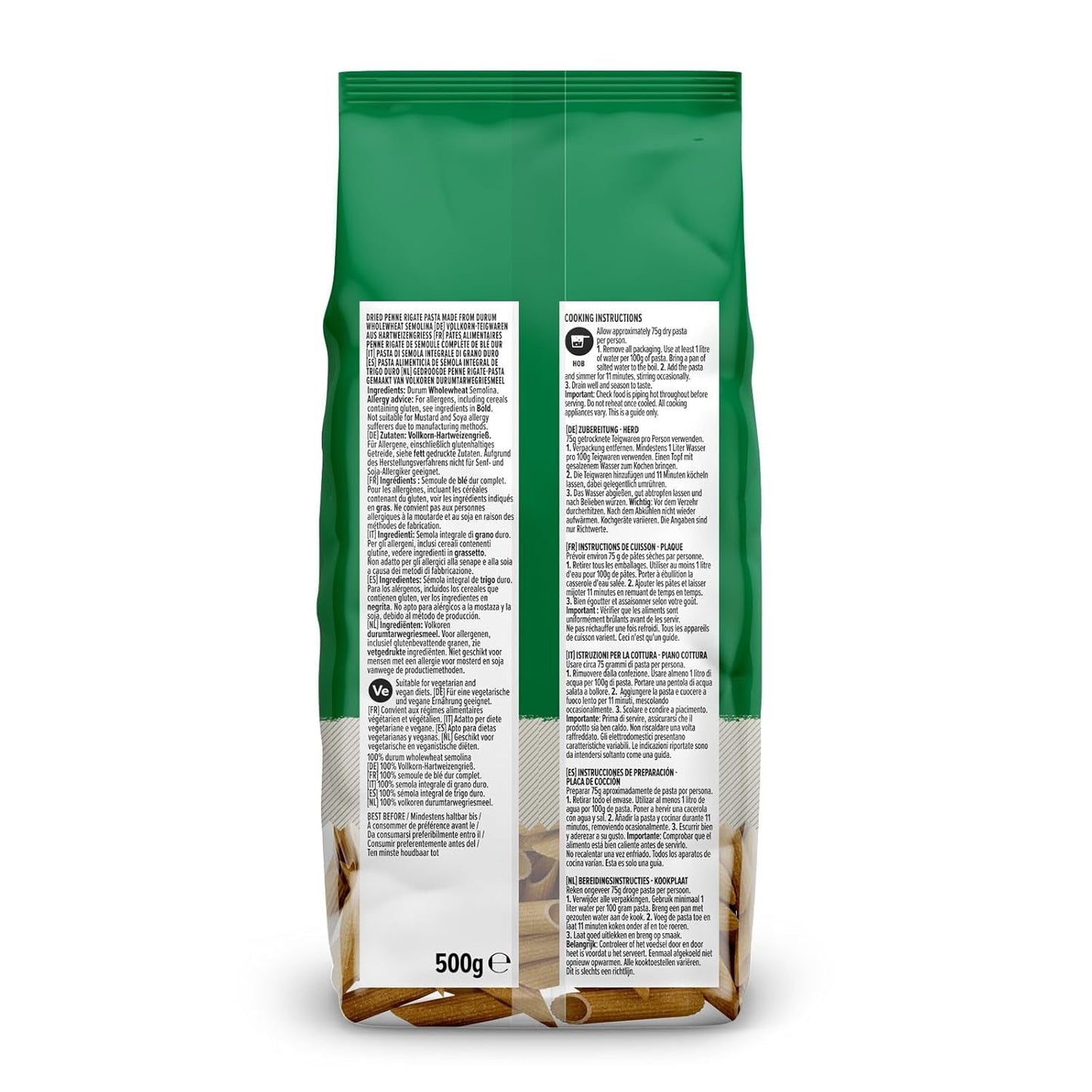 Fullkorn Penne Rigate från Amazon, 500g
