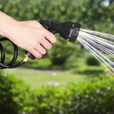 Relaxdays spiralslang förlängbar upp till 10m flexibel trädgårdsslang med vattenspruta 7 spraymönster svart