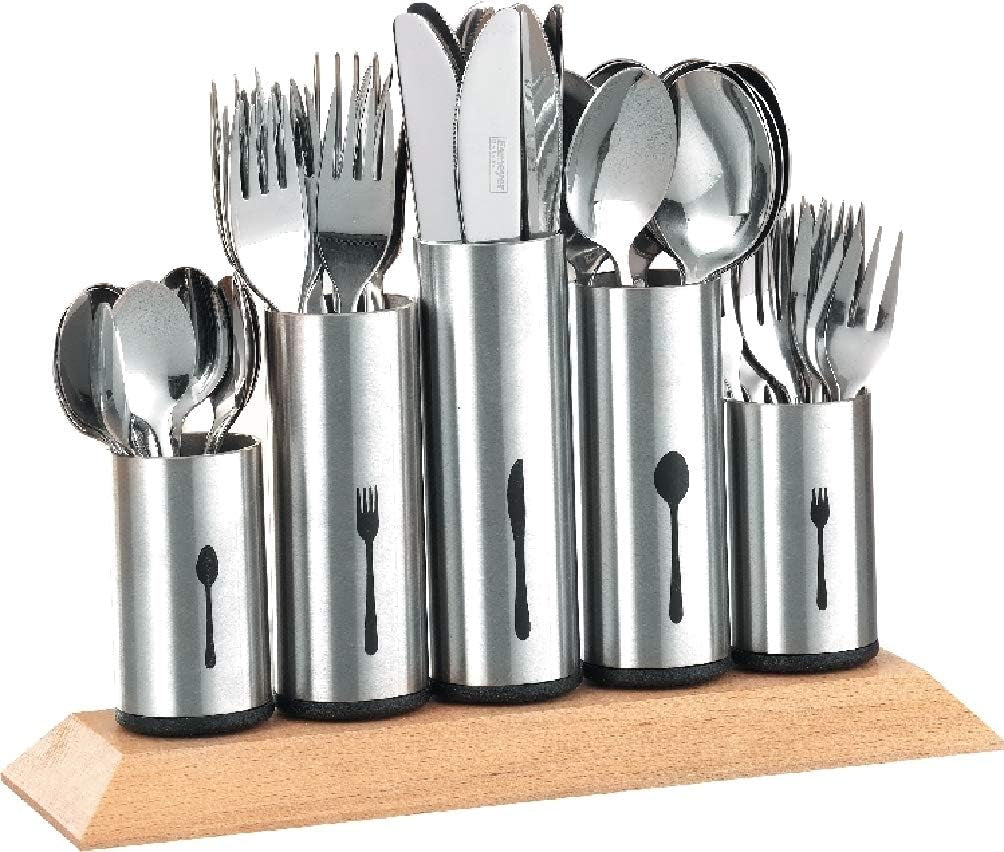 Bestickhållare i rostfritt stål, 1 pack, Silver Naty Shop Kitchen