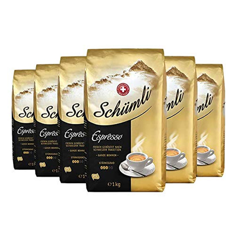 Schümli Espresso kaffebönor 1 kg, förpackning om 6 (6 x 1000 g)