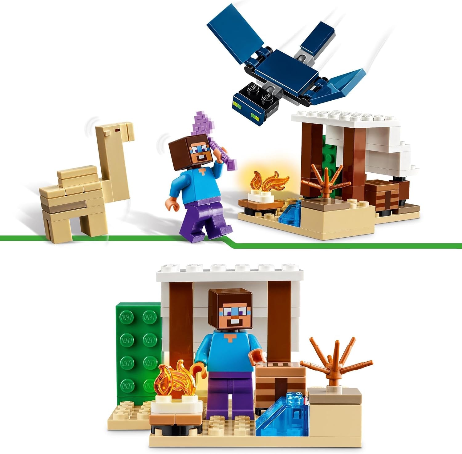 LEGO Minecraft Steve's Desert Expedition, videospelset för pojkar och flickor, biom med Steve, hus, statyetter och kamelleksak, gamerpresent för barn från 6 år 21251 Byggset Besuche den LEGO-Store