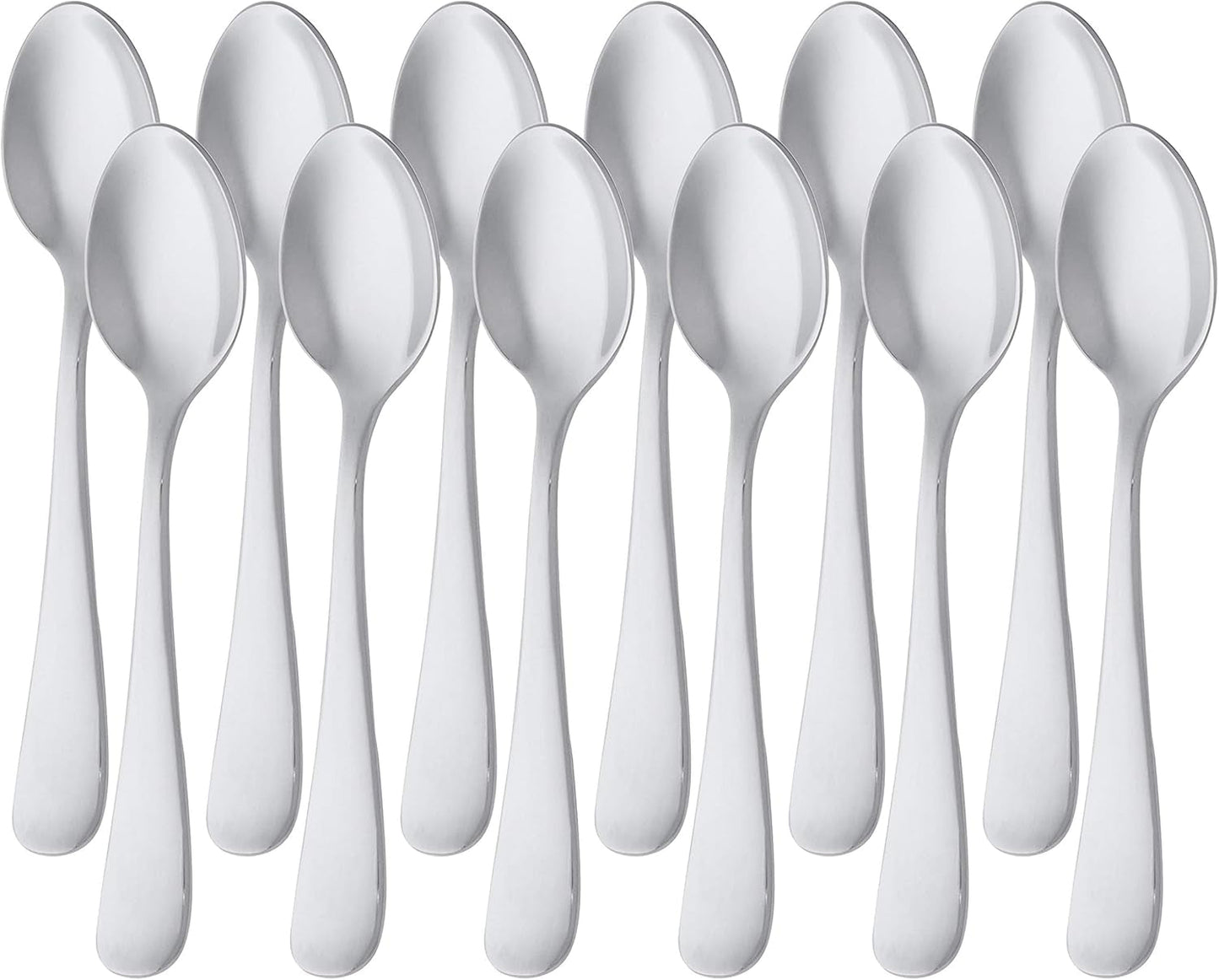 Kaffesked i rostfritt stål, rund kantdesign 12-pack Silver Naty Shop Kök Enkel rundkantsdesign