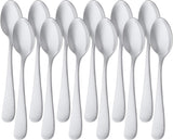 Kaffesked i rostfritt stål, rund kantdesign 12-pack Silver Naty Shop Kök Enkel rundkantsdesign