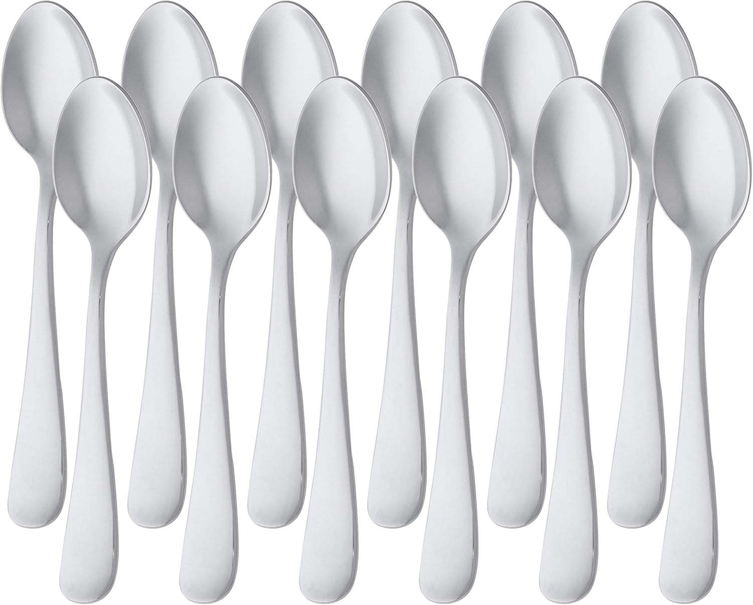 Kaffesked i rostfritt stål, rund kantdesign 12-pack Silver Naty Shop Kök Enkel rundkantsdesign