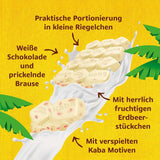 Kaba vit choklad med jordgubbssmak och brusande godis, chokladkaka, bar 85 g, vit choklad med jordgubbsfruktig smak och brusande godis med kaba originalsmak (förpackning med 3)