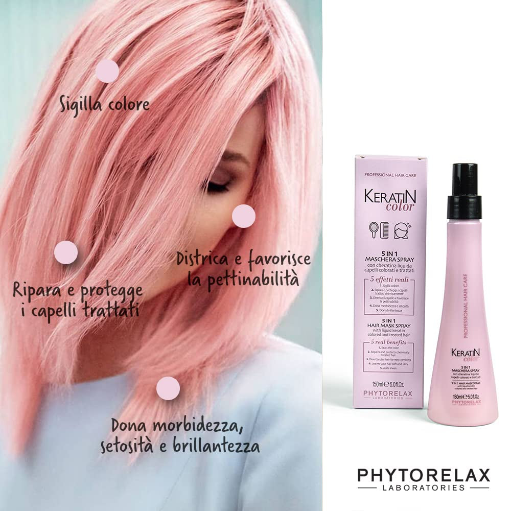 Phytorelax 5in1 hårmaskspray - 1 ml - Silikonfri, parabenfri - Återfuktning - Torrt hår, lockigt hår Naty Shop hårmask