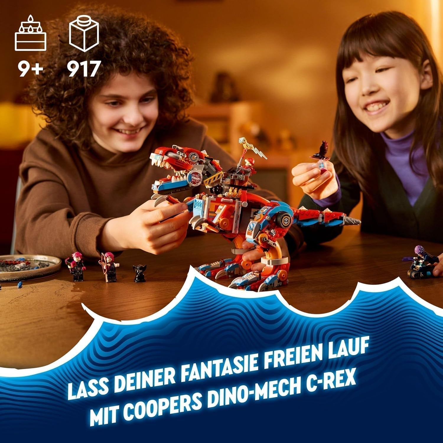 LEGO Dreamzzz 2-i-1 Coopers Dino-Mech C-Rex Toy Pterodactyl T.Rex Actionfigur för pojkar och flickor Kreativ leksak Äventyrsset Present för barn 9 år 71484 Byggset Beuche den LEGO-Store