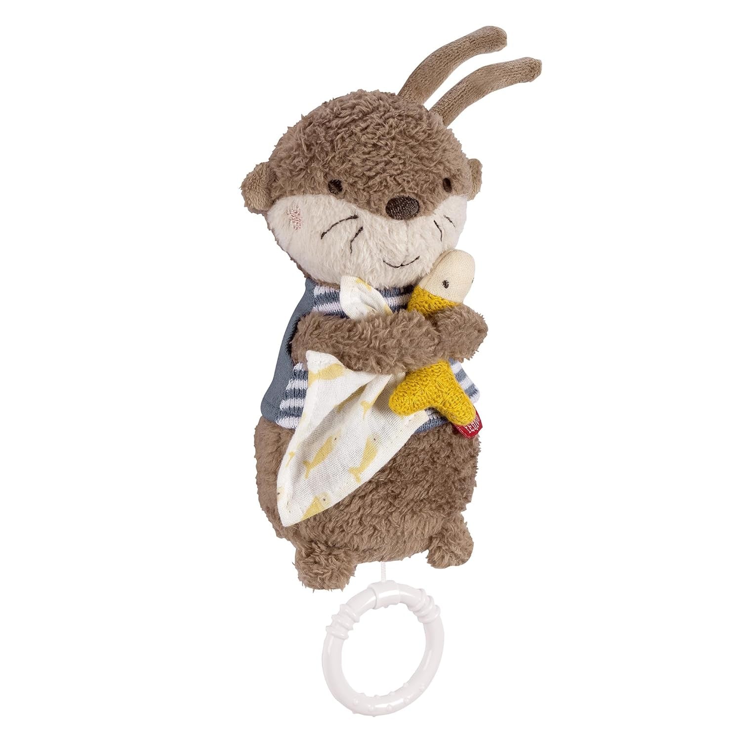 Fehn speldosa baby sömnhjälp får - plyschleksak med fäste - sömnhjälpslåt "Brahms vaggvisa" - barnleksak för resor och hem - musikleksaker för bebisar och barn Babyleksaker Naty Shop Otter