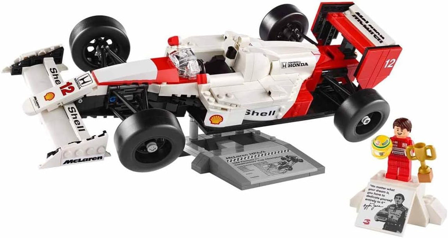 LEGO Icons Mclaren MP4/4 & Ayrton Senna modellbilset, F1 racingbilsats för vuxna med racerminifigur, samlarobjekt, presentidé för män, kvinnor, honom och hennes 10330 byggset Besuche den LEGO-Store