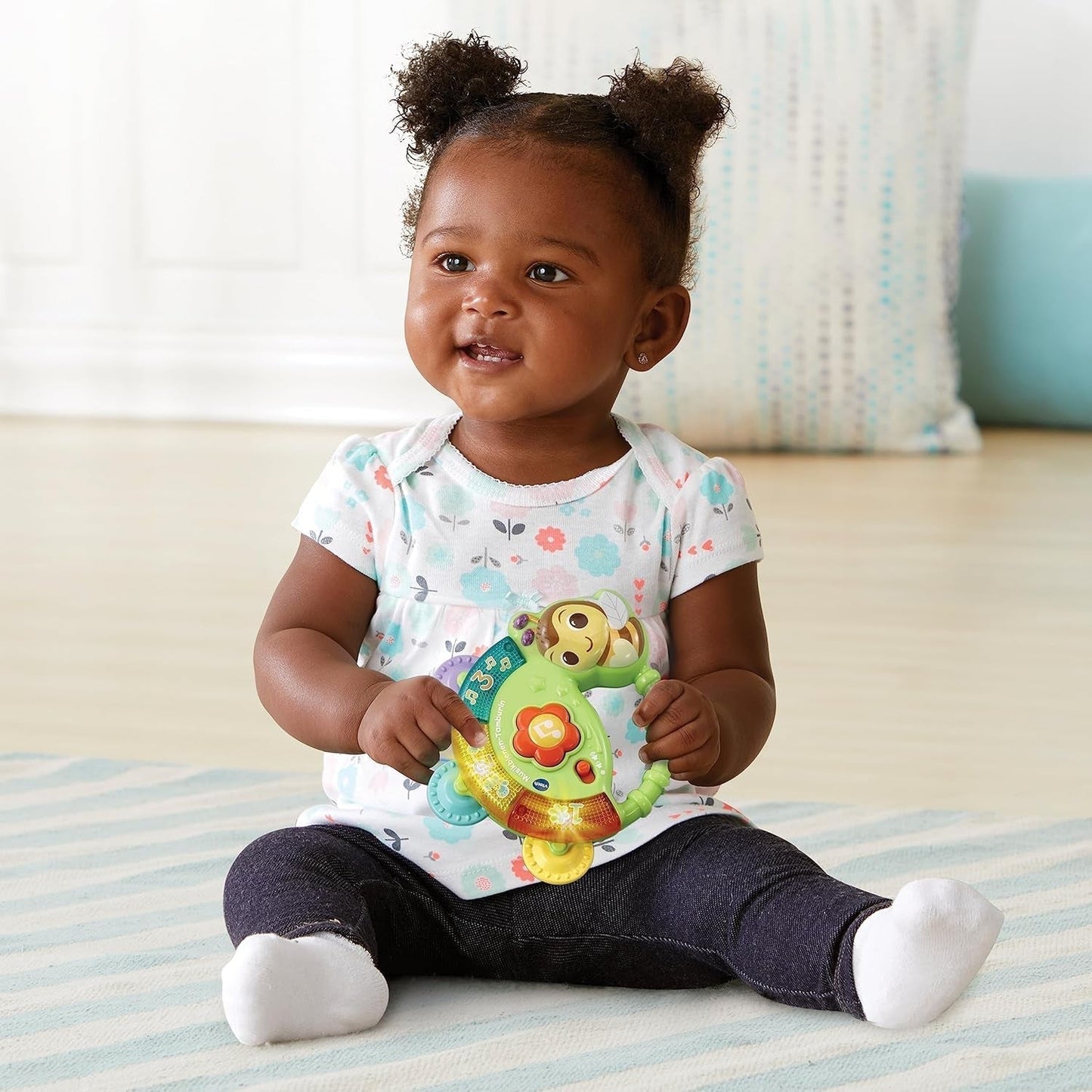 Vtech Baby Musical Bee Tambourine - Musikalisk leksak med siffror, roliga ljud, meningar och sånger - För barn i åldern 3-36 månader Baby Toys Naty Shop