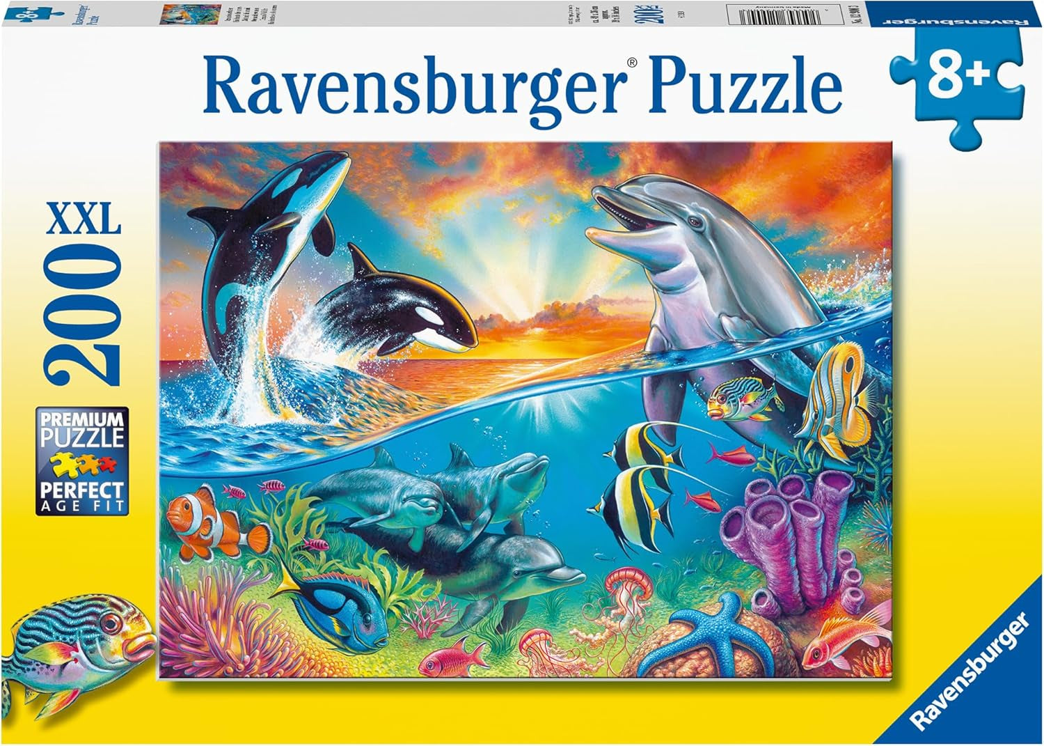 Ravensburger pussel för barn - 12900 Ocean dwellers - Undervattenspussel för barn från 8 år med 200 bitar i XXL-format Pussel Naty Shop Standardtitel