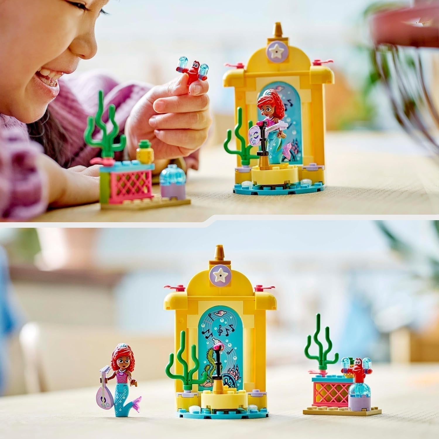 LEGO Ç€ Disney Princess Arielle's Musical Scen Byggleksak för barn med 2 figurer, presentidé för flickor och pojkar från 4 år och TV-seriefans, Barnleksak 43235 Byggset Beuche den LEGO-Store