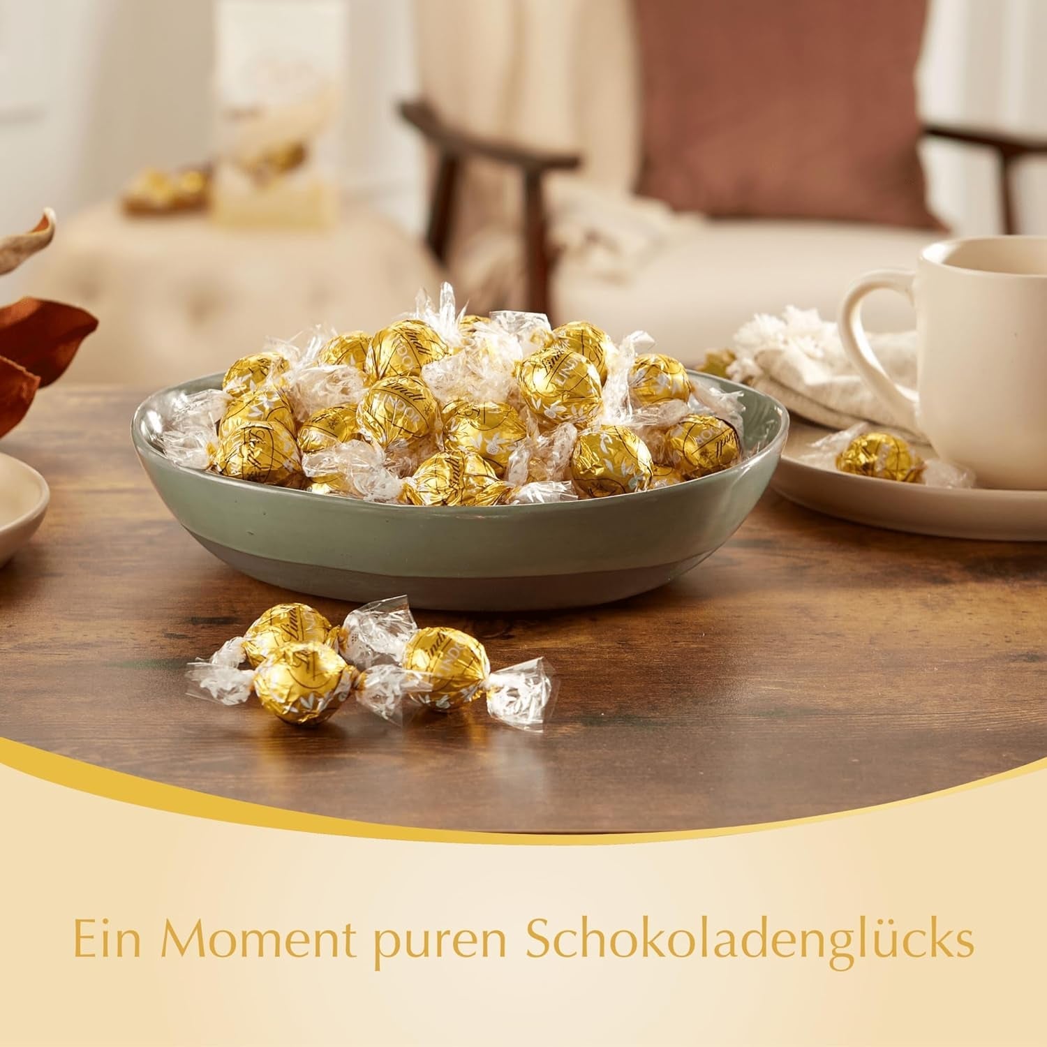 Lindor vita chokladbollar | 400g ca. 30 vita chokladbollar med smält-i-mun-fyllning | Gåva av choklad | Chokladpresent (paket med 2)