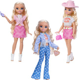 Barbie Dream Besties Festival Looks Set, med Barbie Malibu docka med långt blont hår för styling och över 10 avtagbara kläder och accessoarer, JGH87