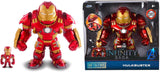 Jada Toys Marvel Figure Hulkbuster & Ironman, Öppen och stängd hjälm, Samlarfigurer, Set, Die-Cast, Röd, Storlek: 6 tum Hulkbuster & 2 tum Ironman Actionfigurer Naty Shop