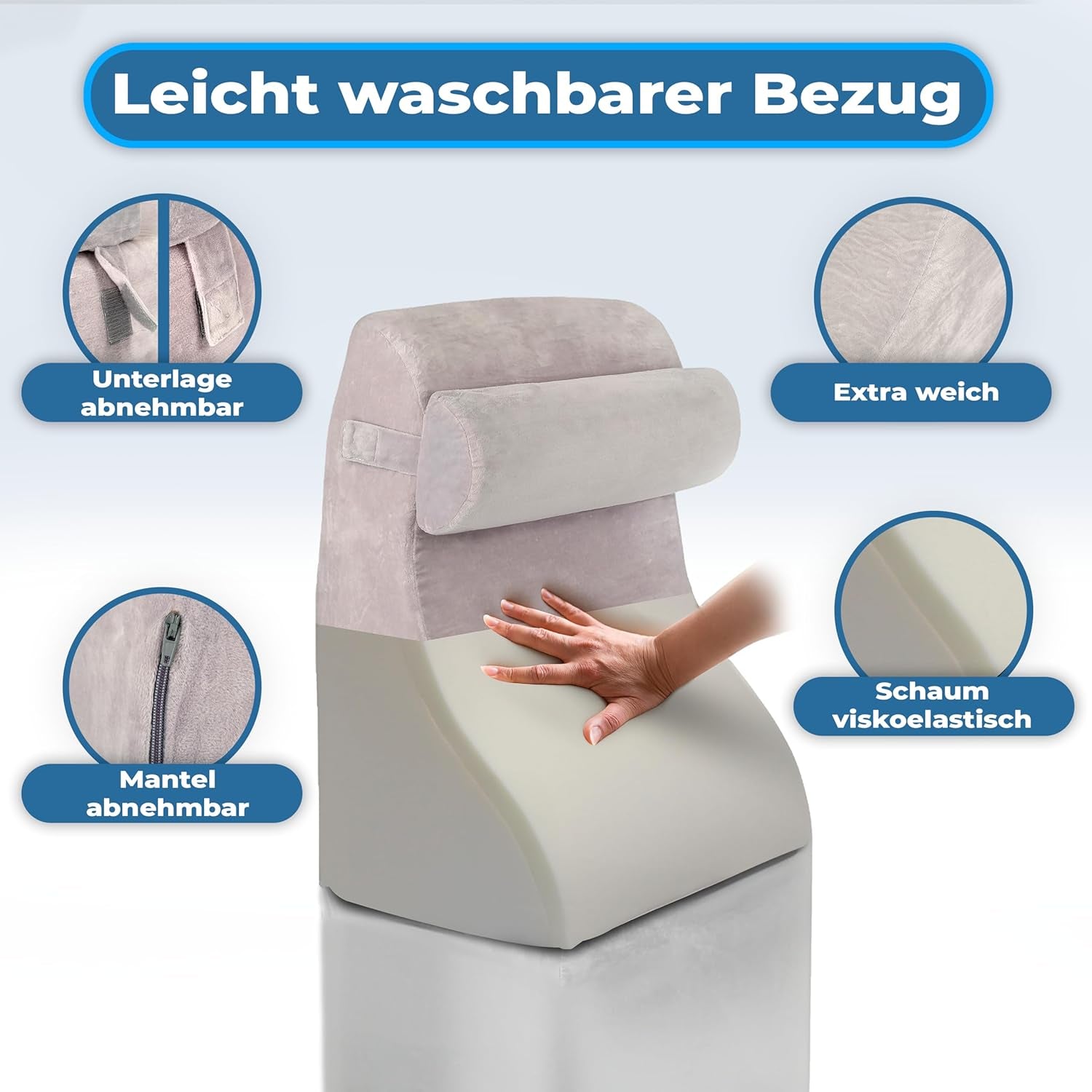Memory Foam Läskudde | Ergonomisk ryggkudde och kil för säng, soffa och soffa | Ortopedisk stödkudde för ryggsmärtor och spänningar