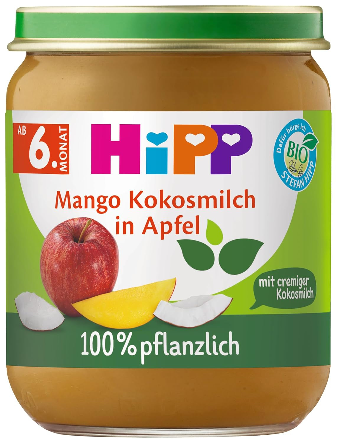 HiPP ekologisk mango äpple kokosmjölk 6-pack (6 x 160 g)