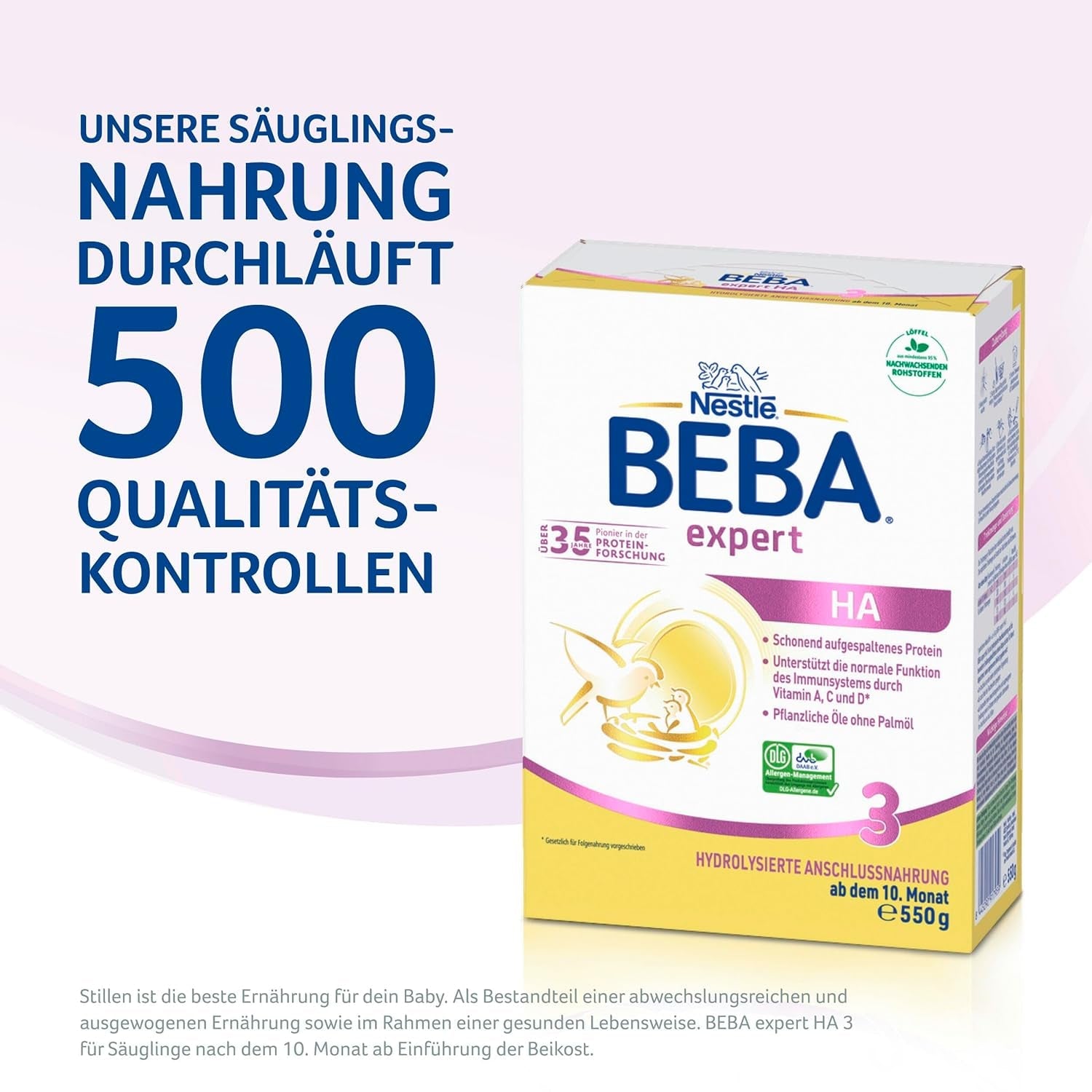 BEBA expert HA 3 Hydrolyserad fortsättningsformel, från 10 månader, 1 förpackning (1 x 550 g)