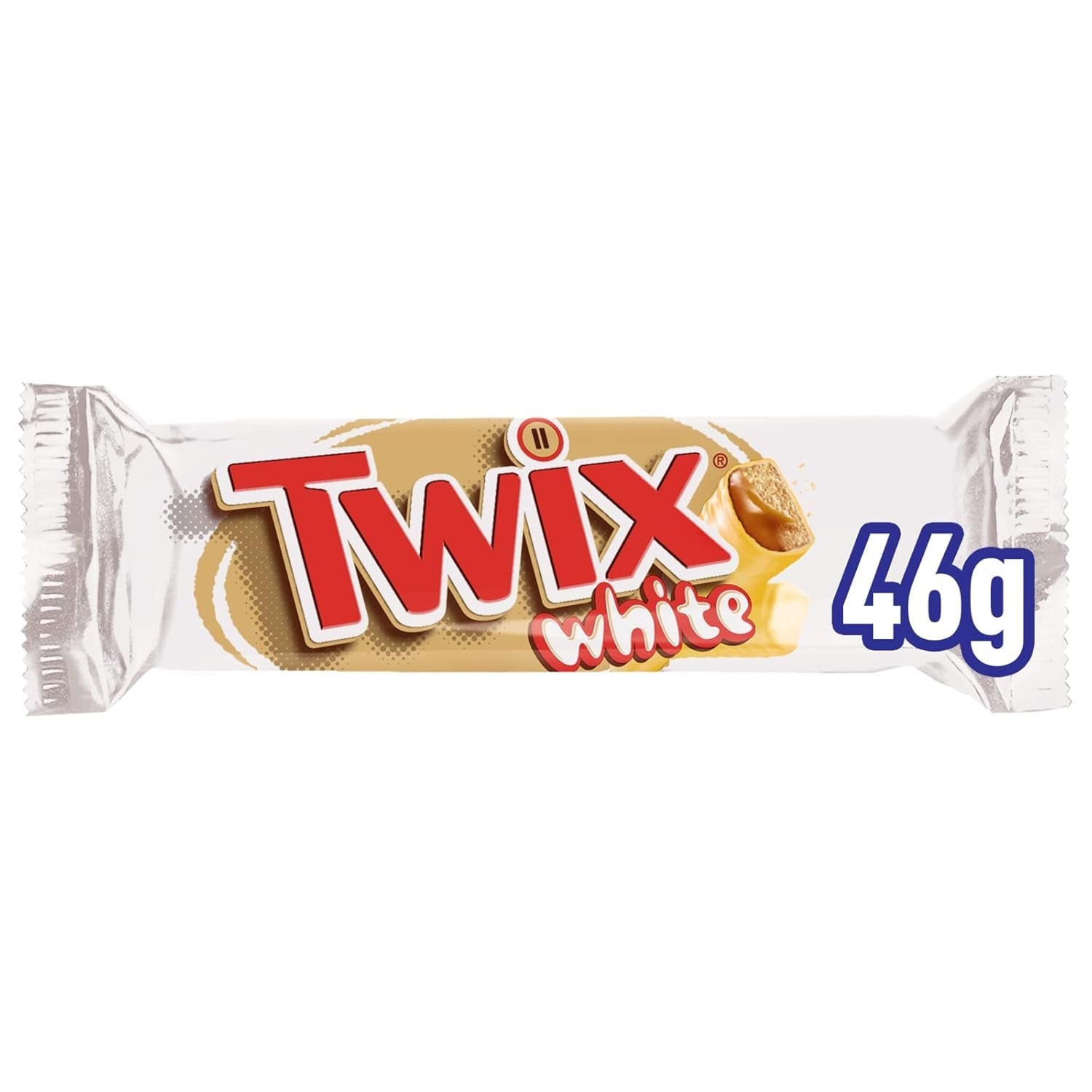 Twix vita chokladkakor | Kola, kex, vit choklad | Choklad Multi Pack | 5 barer (5 x 46 g) (paket med 4)