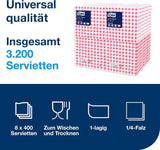 Tork Bistrored Lunchservett, 1/4-faldig, 1 lager, 33 Cm × 33 Cm, 8 × 400 servetter, 509359