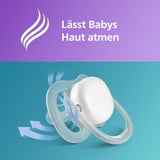 Philips AVENT ultra air-nappar - Lätta och andningsbara nappar för spädbarn i åldern 0-6 månader, BPA-fria, med bärväska som sterilisator, 2-pack, modell SCF085/24