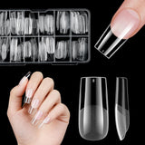 Korta lösnaglar Ballerina 120st lim på 12 storlekar Korta konstgjorda naglar Soft Gel Heltäckande Nageltips för korta gelnaglar S