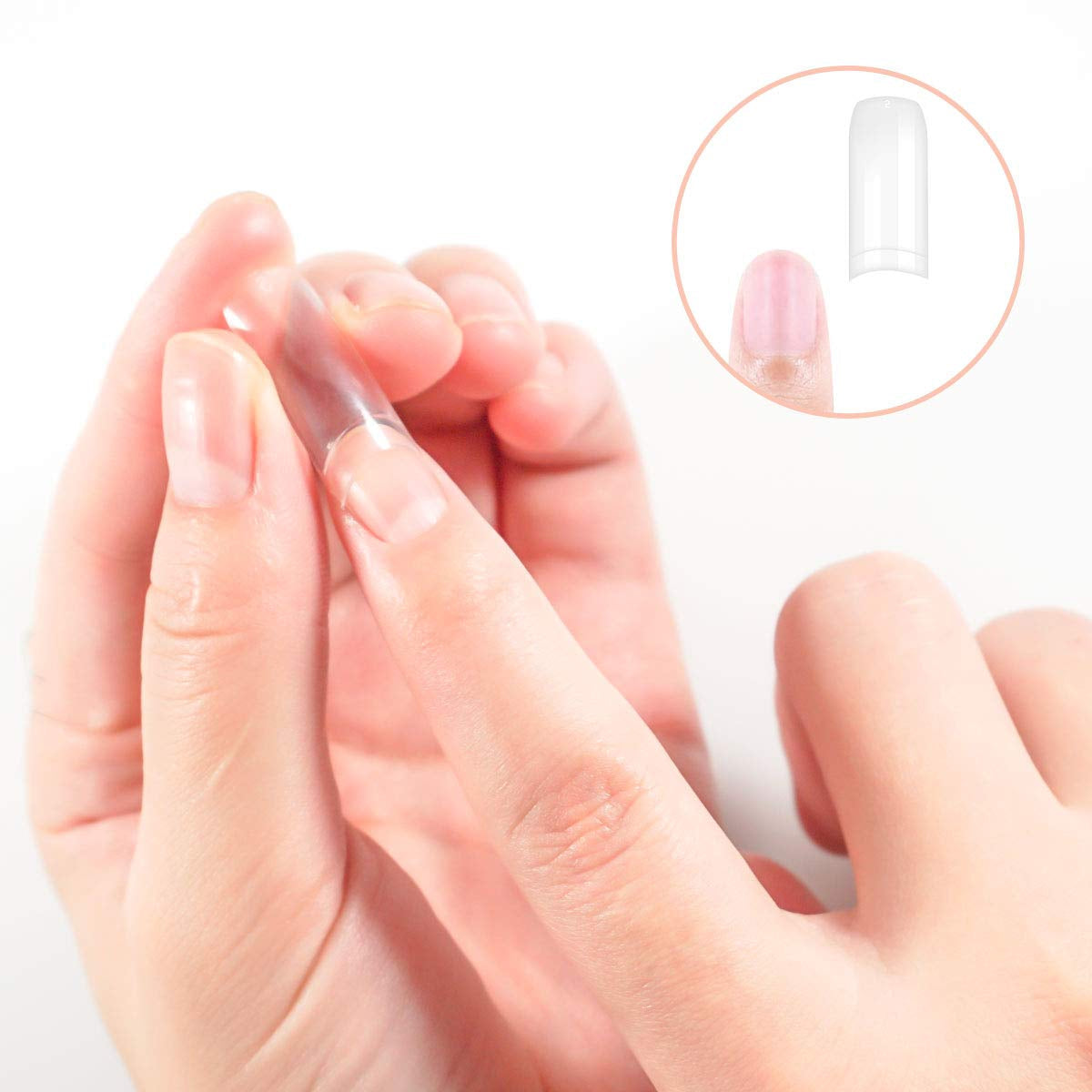 Falska Naglar 500st Naturlig Färg Konstgjorda Falska Naglar 10 storlekar DIY Akryl Med Box Nagelborste Nagelbandsskjutare Nagelfil