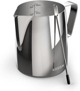 Barista mjölkmugg med latte art penna, rostfritt stål, 600 ml, silver