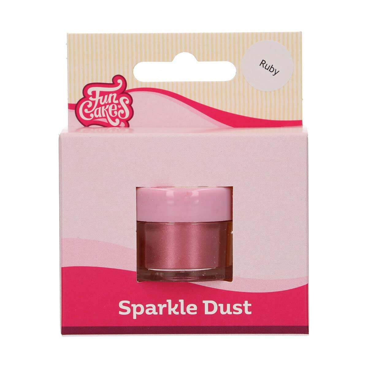 Funcakes Sparkle Dust Ruby: Livsmedelsklassat mousserande pulver för tårtdekorering, Halal-certifierat