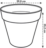 elho Loft Urban Round 40 - Blomkrukor utomhus - 100% återvunnen plast - Ø 38,5 x H 35,3 cm - Gul/Ocher