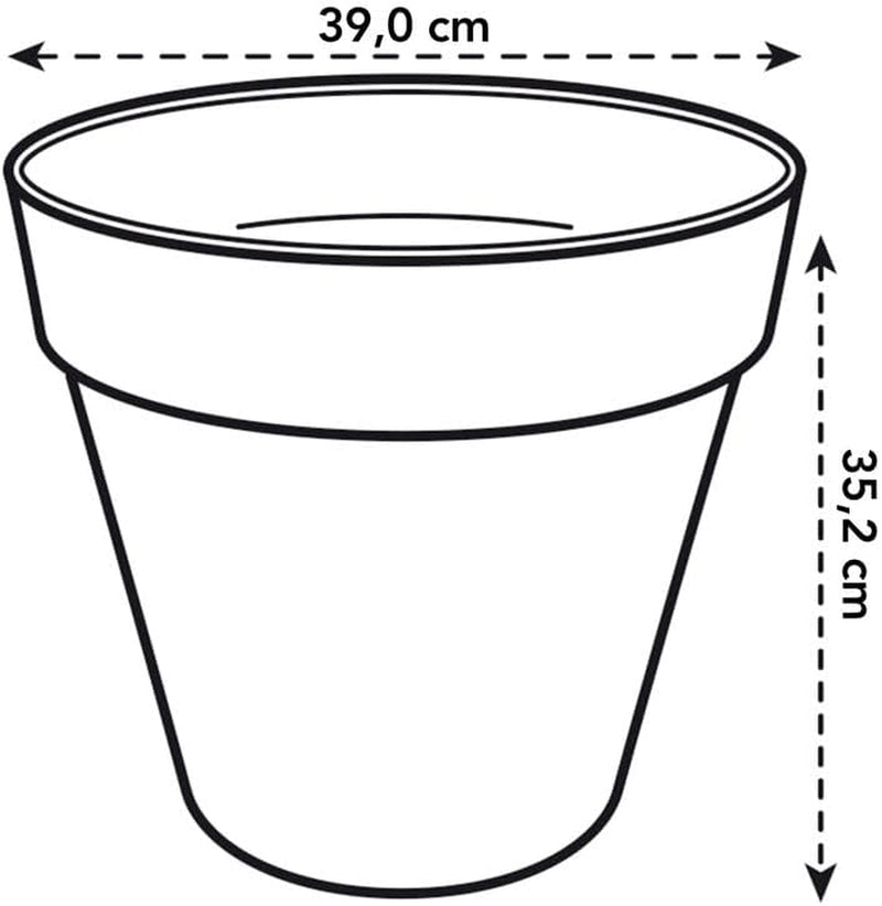 elho Loft Urban Round 40 - Blomkrukor utomhus - 100% återvunnen plast - Ø 38,5 x H 35,3 cm - Gul/Ocher