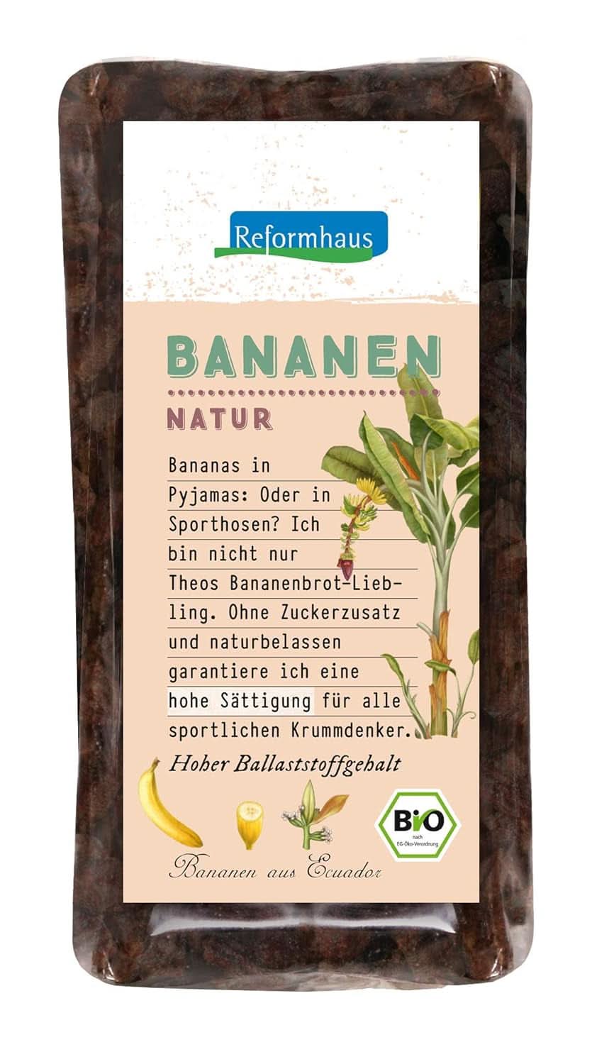 Bananer i ekologisk förpackning, 250 gram Naty Shop uttorkade produkter