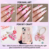 Makartt Rhinestone Adhesive Gel - 15ml UV Nagellim Set med Rosa Nail Charms Heart Circle Nail Smycken och Nageldesign Tillbehör för Hemmanikyr Alla hjärtans dag present
