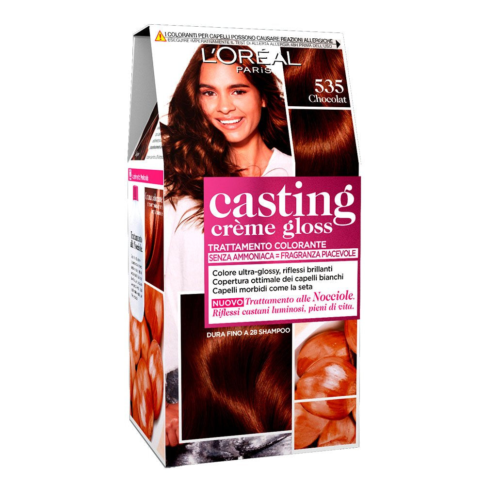 Gjutning Creme Gloss Ammoniakfri Hårfärgning N360 Svart körsbär Naty Shop Hårfärgning 535 Choklad 1 st (förpackning med 1)