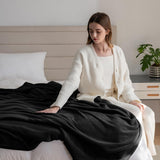 Mysig filt Fluffig fleecefilt 130 X 150 cm Sängfiltar Sofffilt Stora mjuka filtar och slänger för vuxna Soffdukar Varma Maskintvättbara Svarta Sängar och filtar God natt