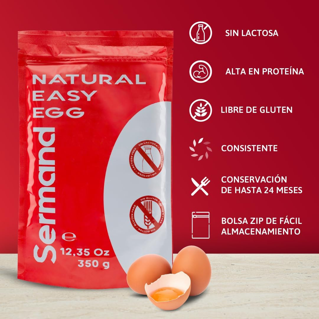 Eiklarpulver (350g) | Getrocknetes Eiklar Pulver | Eialbumin für Backen & Kochen | Ohne Zusatztoffe | Laktosfri Zip-Bag-förpackning