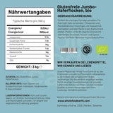 Wholefood Earth Organic Jumbo Havregryn, Glutenfri – 3 kg | Icke-GMO | Vegan | Rik på fibrer | Certifierad ekologisk