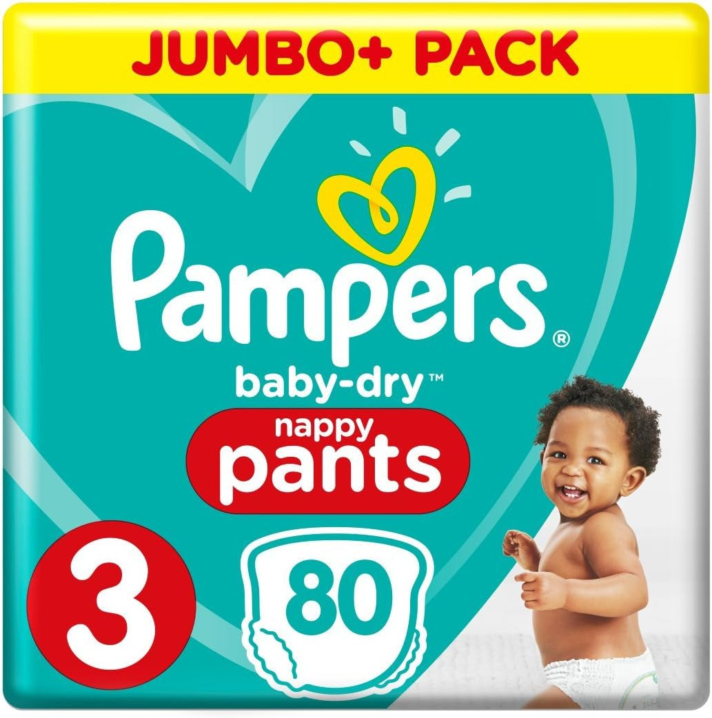 Pampers Baby-Dry blöjor, storlek 8, 43 blöjor, från 19 kg, Jumbo+ förpackning