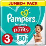 Pampers Baby-Dry blöjor, storlek 8, 43 blöjor, från 19 kg, Jumbo+ förpackning