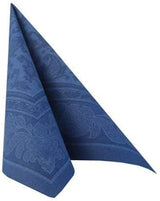 50 servetter "ROYAL Collection" 1/4-faldig 40 Cm X 40 Cm mörkblå "Ornaments"
