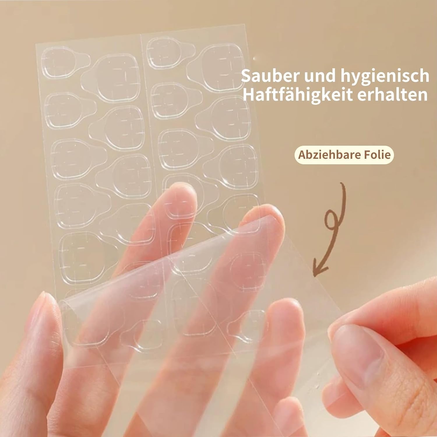 20 jelly nagelhäftande tabletter - genomskinliga, starka dubbelsidiga självhäftande kuddar Vattentäta återanvändbara tryck på naglar Gör-det-själv manikyrset Nageltillbehör