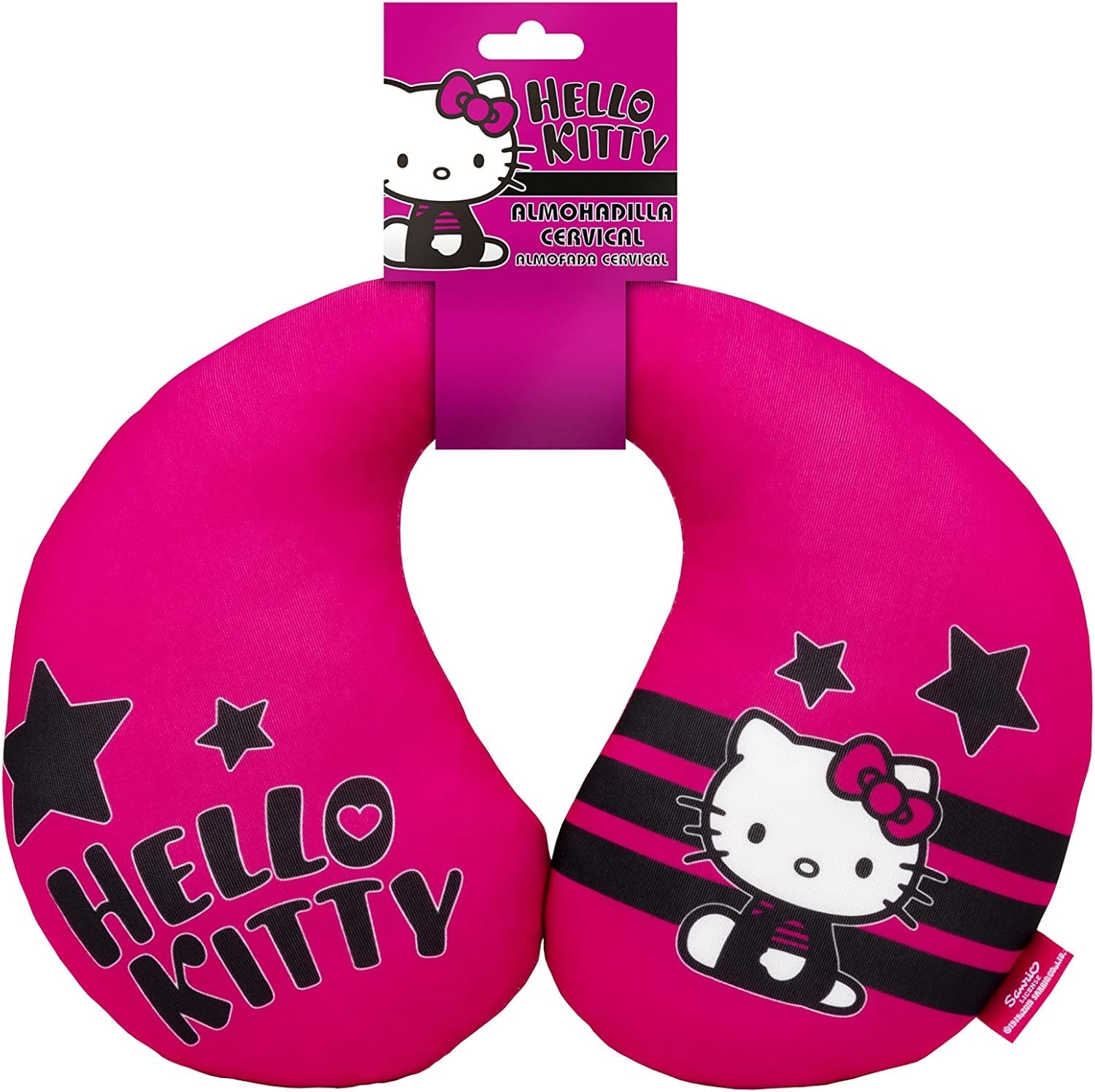 HELLO KITTY Star nackkudde för pojkar och tjejer. Bekväm och funktionell. Universal, 100% tvättbar. Naty Shop resekuddar