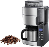 Russell Hobbs kaffebryggare med kvarn och termisk karaff [Digital timer, duschhuvud för optimal extraktion och arom] Grind&Brew (1-10 koppar, 3 malningsinställningar) Filterkaffebryggare 25620-56