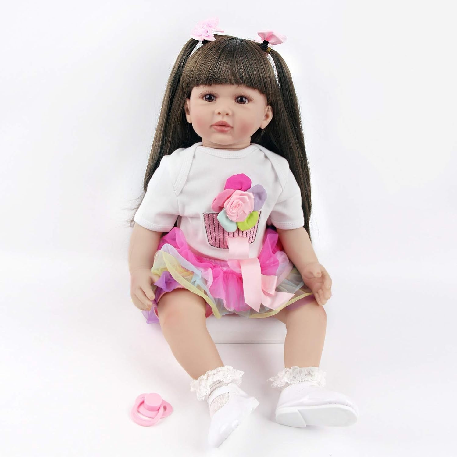ZIYIUI 24 tums Reborn Baby Dolls, naturtrogna mjuka kroppsdockor, 60 cm handgjorda Reborn Baby Dolls, julklappar