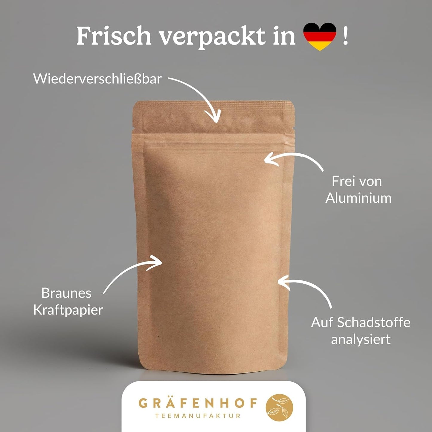 Ekologiskt Yerba Mate Tea Original 1 kg Loose Mate Tea High Koffein Orostat Lufttorkat Labbtestade Mate Blad Packade i Tyskland Premium Quality Gräfenhof