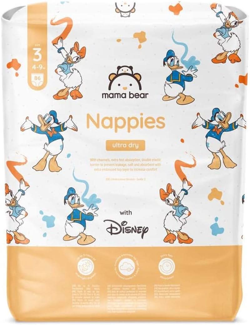 Mama Bear Disney Ultra Dry blöjor storlek 4 (8-14 kg), vit, 84 stycken (1 förpackning) Naty Shop storlek 3 (4-9 kg) Enkelpack