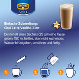 KRÜGER YOU Chai Latte Vaniljkanel, omedelbar förberedelse för mjölkdrycker, smaksatt med vanilj och kanel, 250 g (10 påsar à 25 g)
