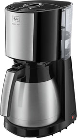 Melitta Enjoy Top Therm - Espressomaskin med filter och termokanna i rostfritt stål, för upp till 10 koppar kaffe, svart/rostfritt stål