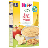 HiPP Müsli Bircher för ekologiska bebisar (8 x 250g), från 6 månader, utan tillsatt socker, extra mjuka flingor - lättsmält frukost av bästa ekologiska kvalitet